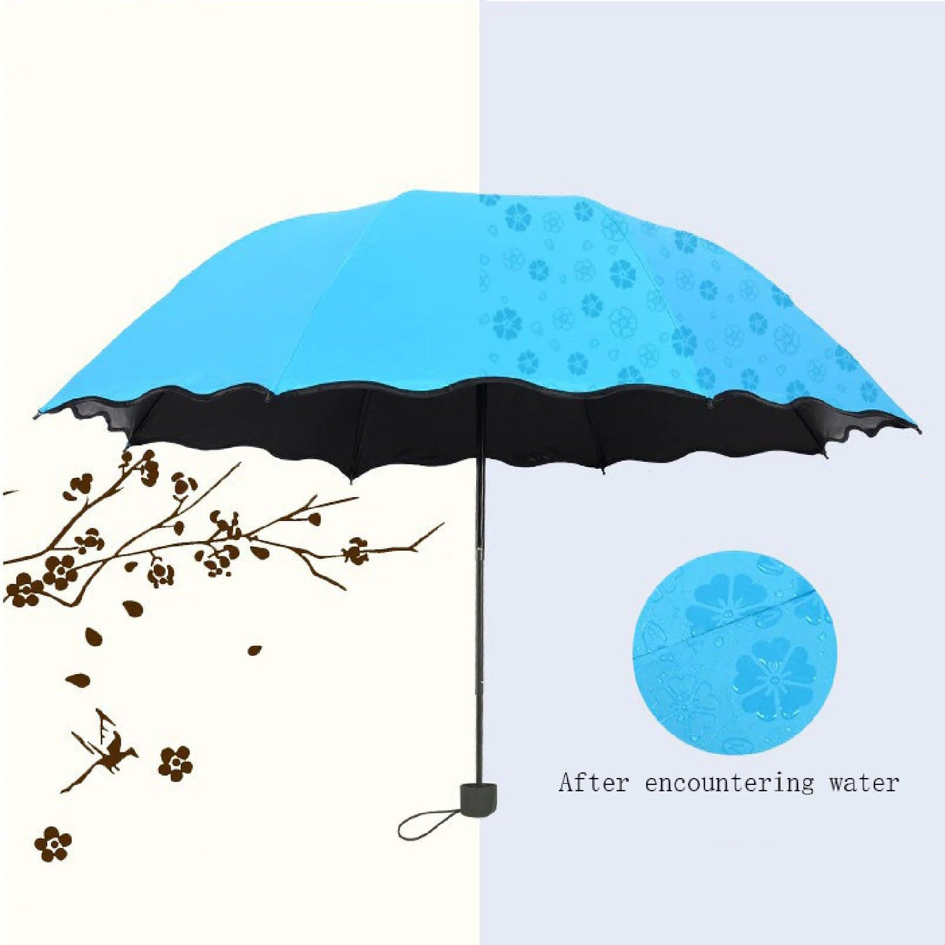 Magic Umbrella for Kids & Adults | Water-Activated Color Changing Umbrella with Floral Design, Rain Umbrella with Colorful Pattern Reveal, Fun Gift for Children, Outdoor & Travel Use - Magic Umbrella - Image 5