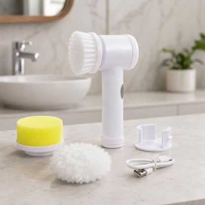 5 in 1 Electric Cleaning Brush Rechargeable Spin Scrubber for Bathroom (1 Set)