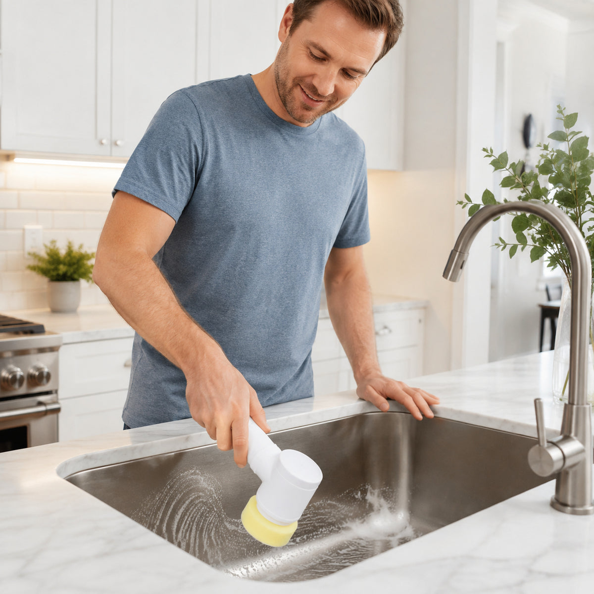 5 in 1 Electric Cleaning Brush Rechargeable Spin Scrubber for Bathroom (1 Set)