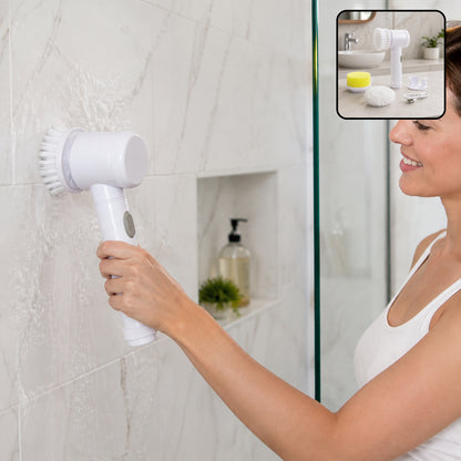 5 in 1 Electric Cleaning Brush Rechargeable Spin Scrubber for Bathroom (1 Set)