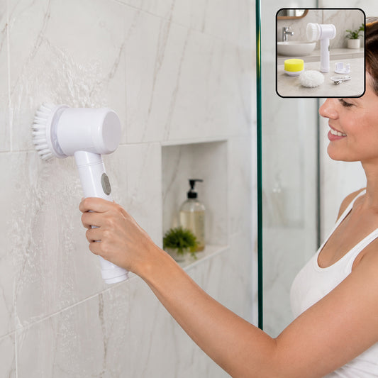 5 in 1 Electric Cleaning Brush Rechargeable Spin Scrubber for Bathroom (1 Set)