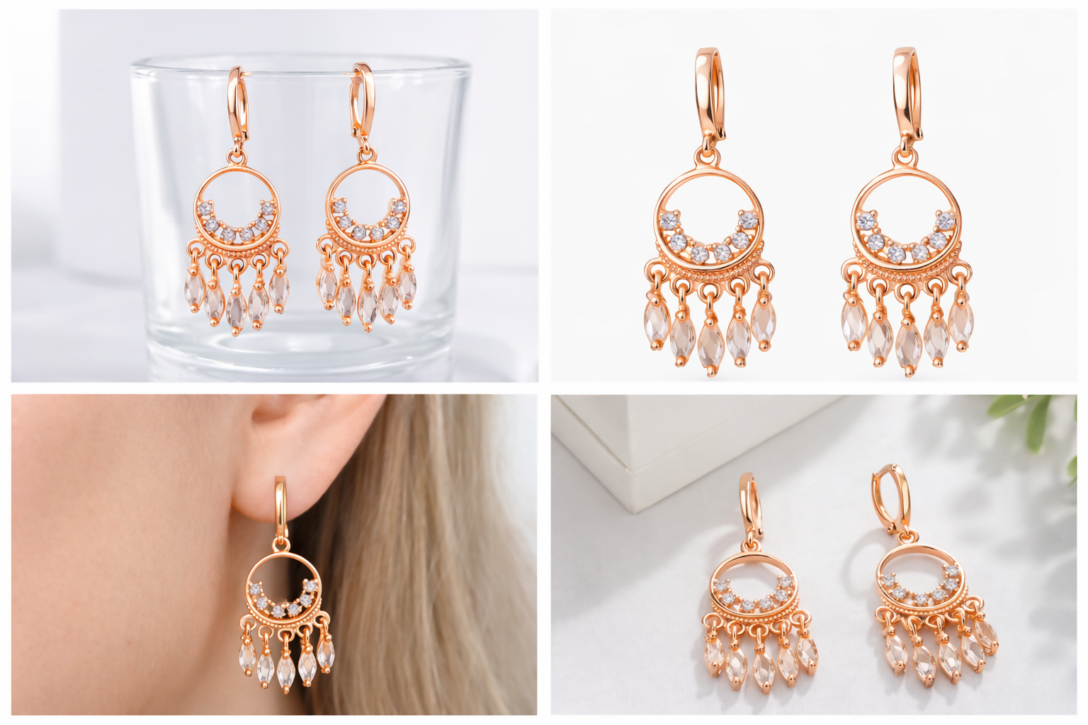 Set of fashion earrings designed for comfortable all-day wear