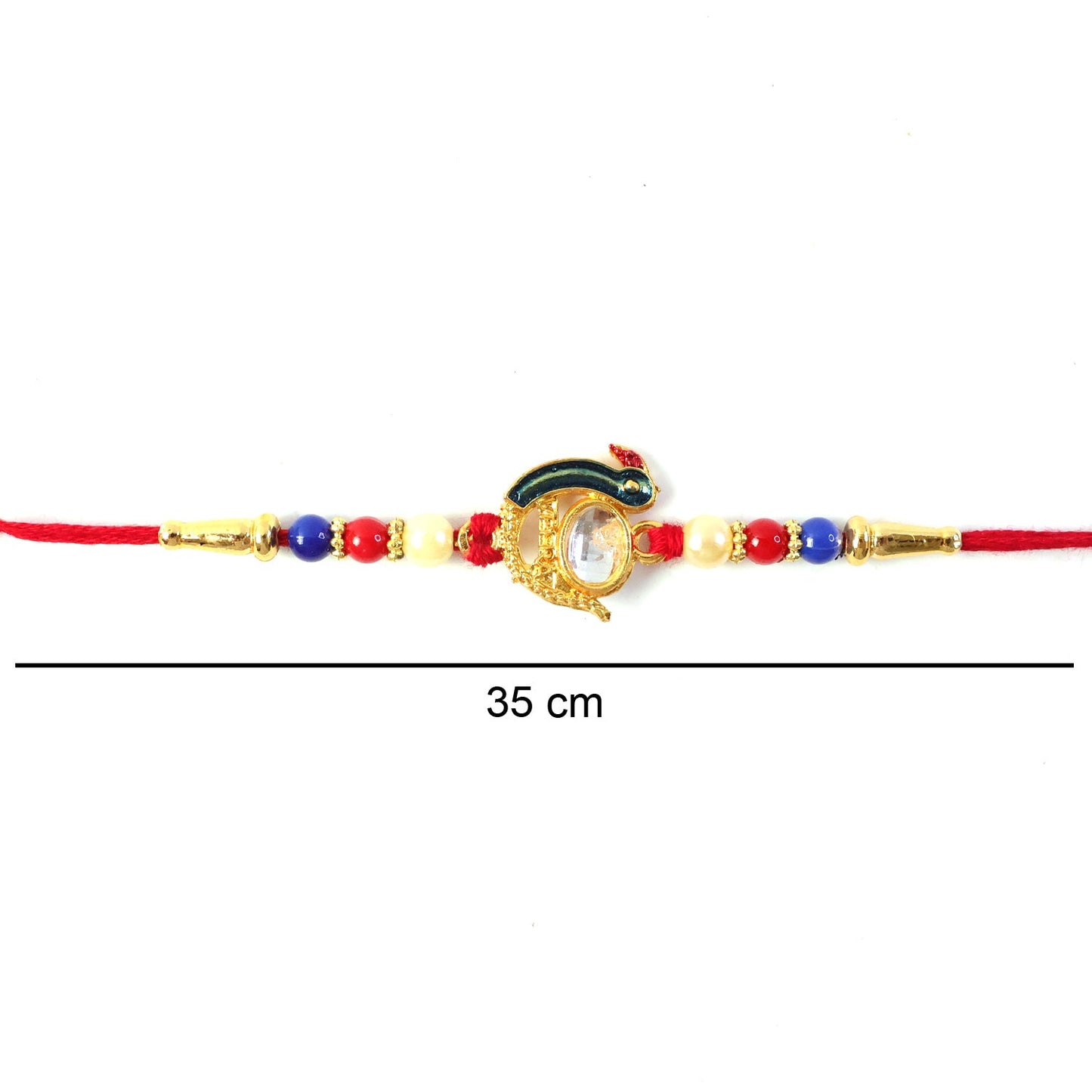 Elegant Stone Studs Rakhi Traditional Beaded Brother Gift (10pcs)