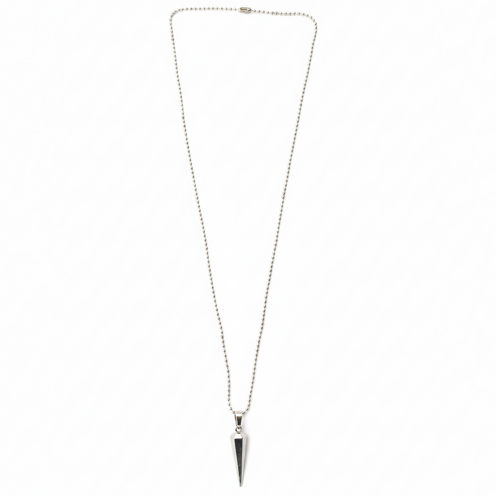 Sharp Edge Black Inlay Spike Pendant Necklace for Men