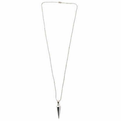 Sharp Edge Black Inlay Spike Pendant Necklace for Men