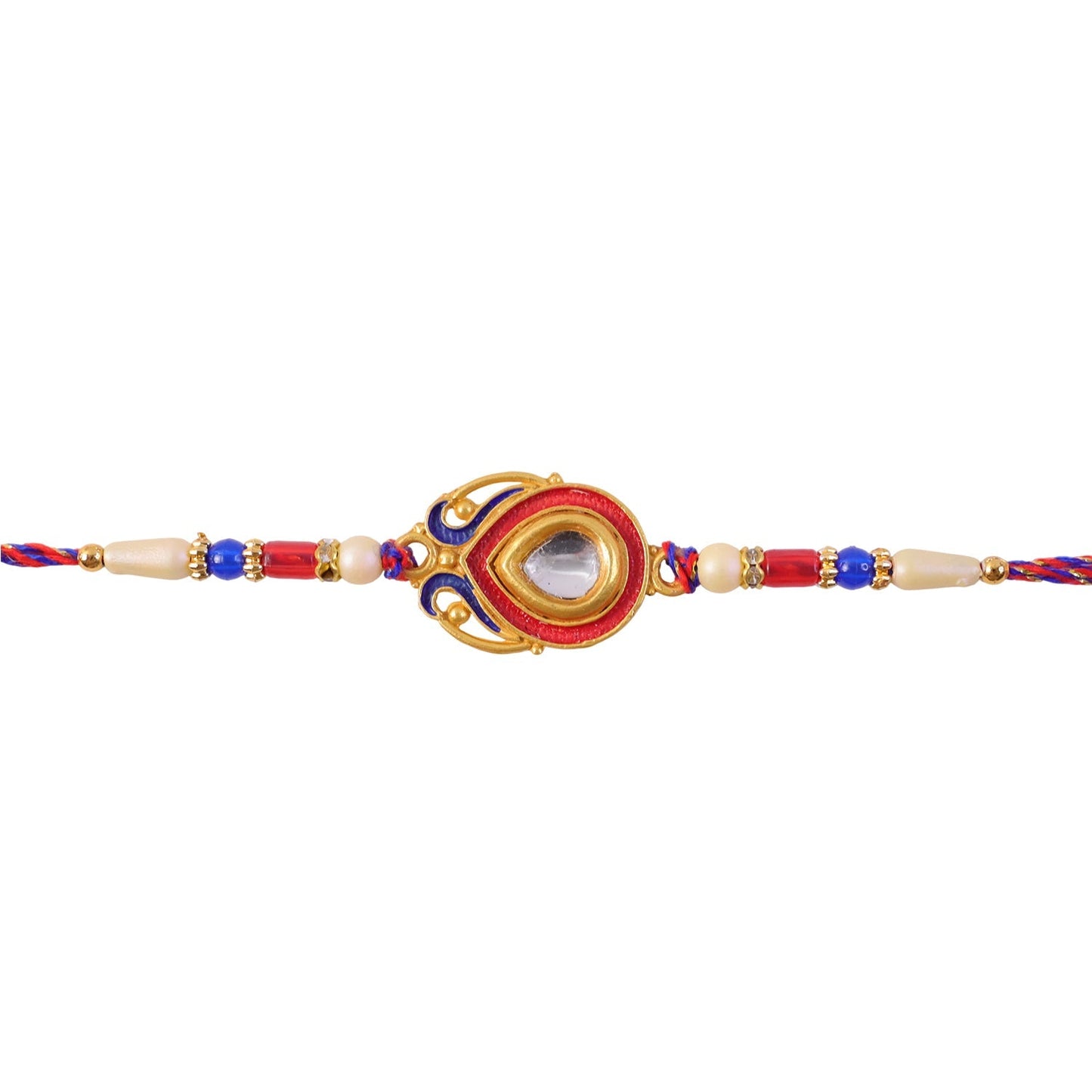 Kundan Stone Beaded Rakhi Classic Design for Raksha Bandhan (5pcs)