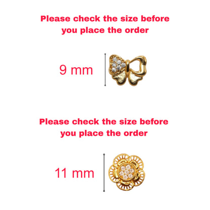 Gold & Diamond Flower & Butterfly Stud Earrings for women & girls Combo Pack of 2