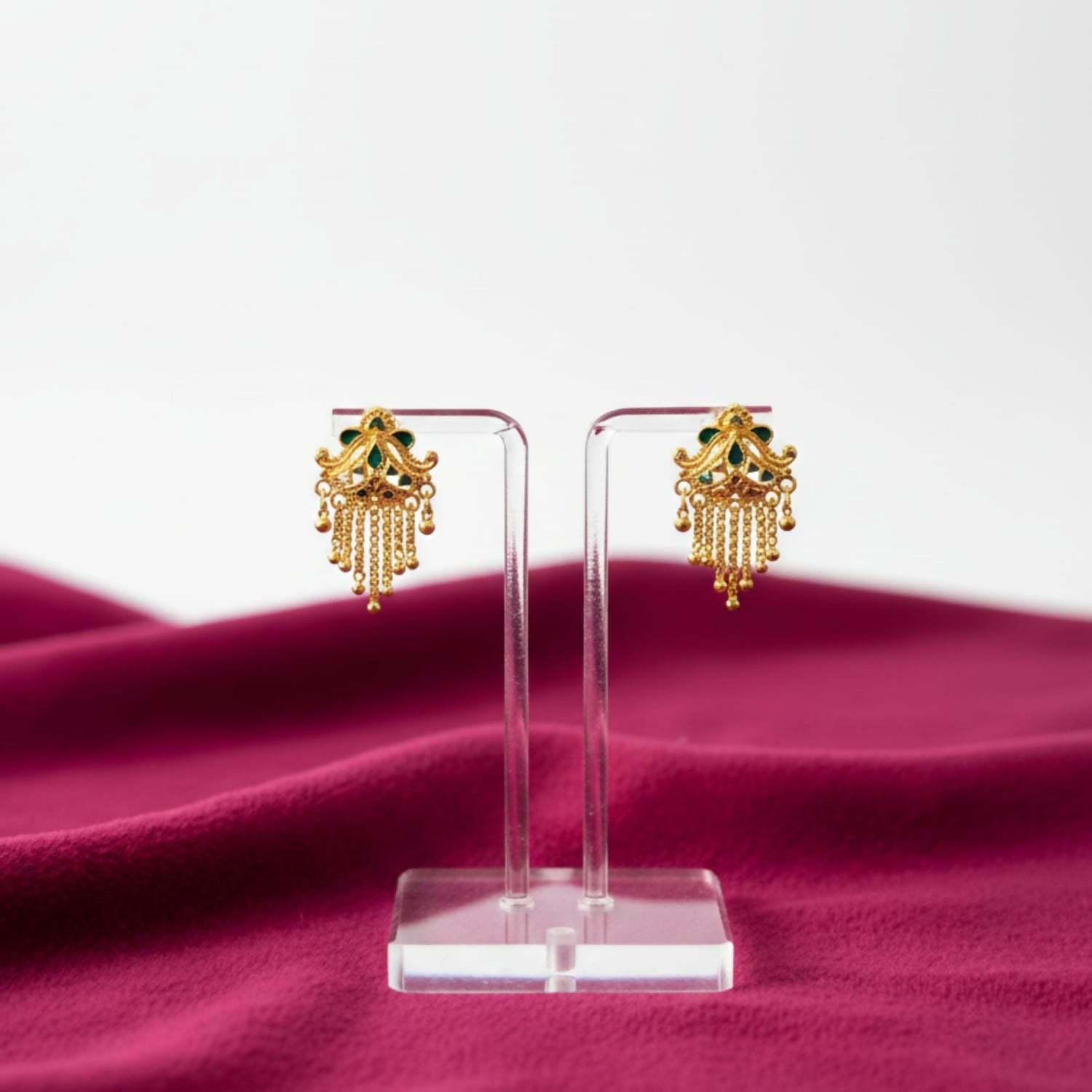 5 Line Side Latkan Golden Earrings with Mina for Women & Girls – Fancy Jewellery Gift