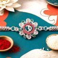 Om Rakhi Floral Design with Pink Green Accents for Raksha Bandhan (10pcs)
