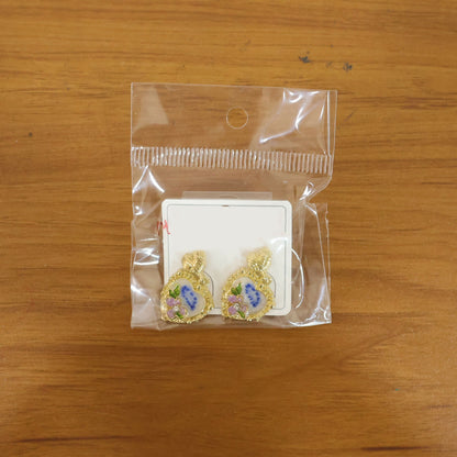 Premium Korean Style Heart Floral Drop Earrings for Women | Gold Plated Pearl & Crystal Fashion Earrings