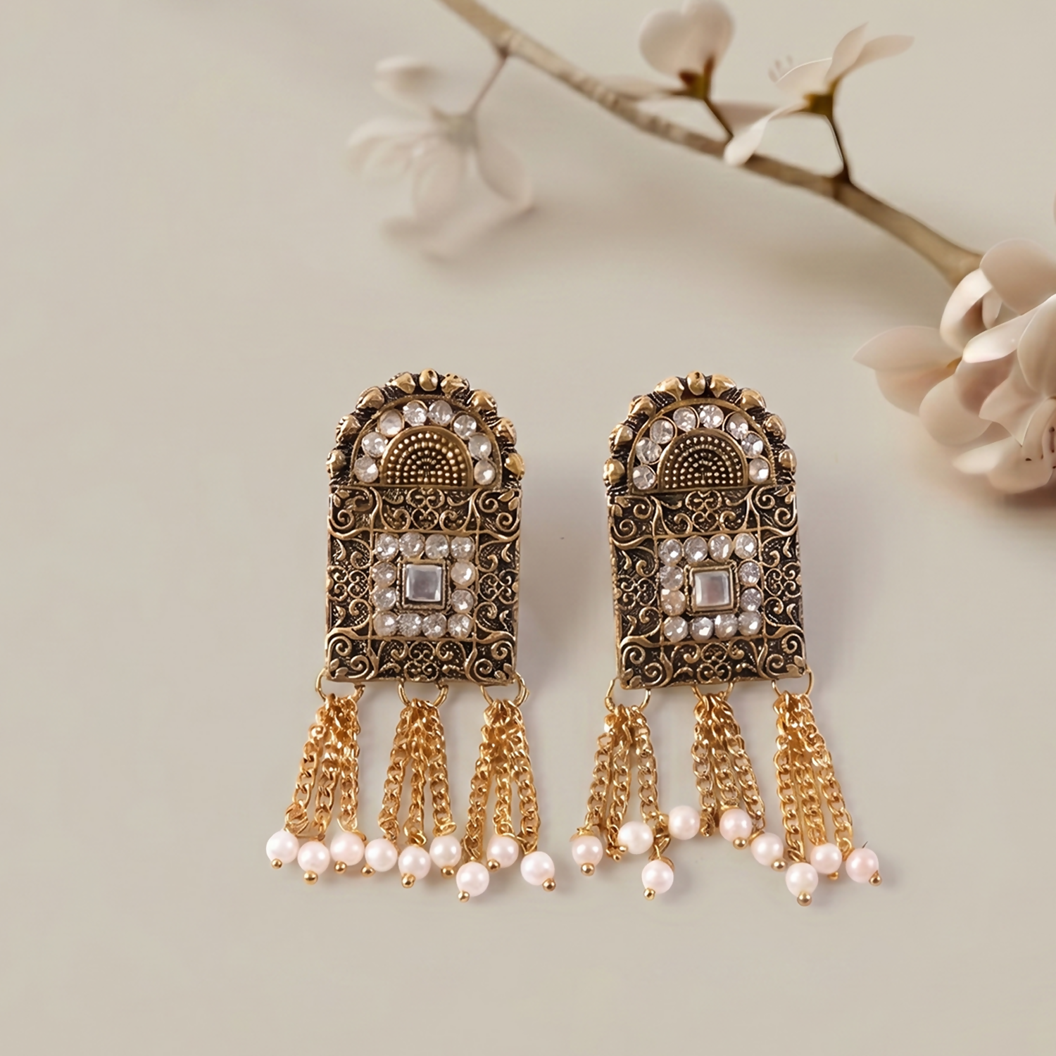 Necklace set styled with traditional attire