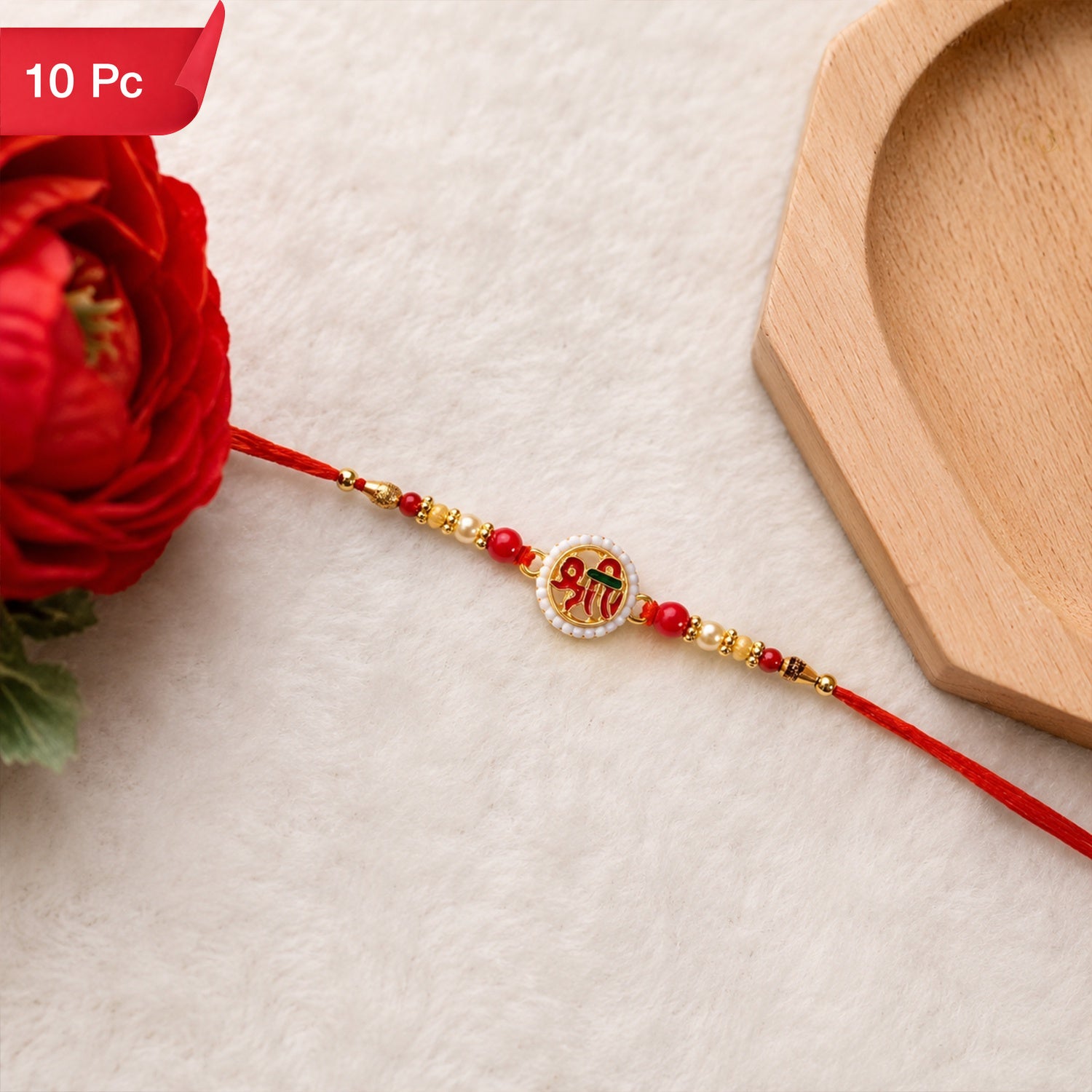 Rakshabandhan Shri Symbol Devnagari Rakhi Traditional & Designer (10pcs)