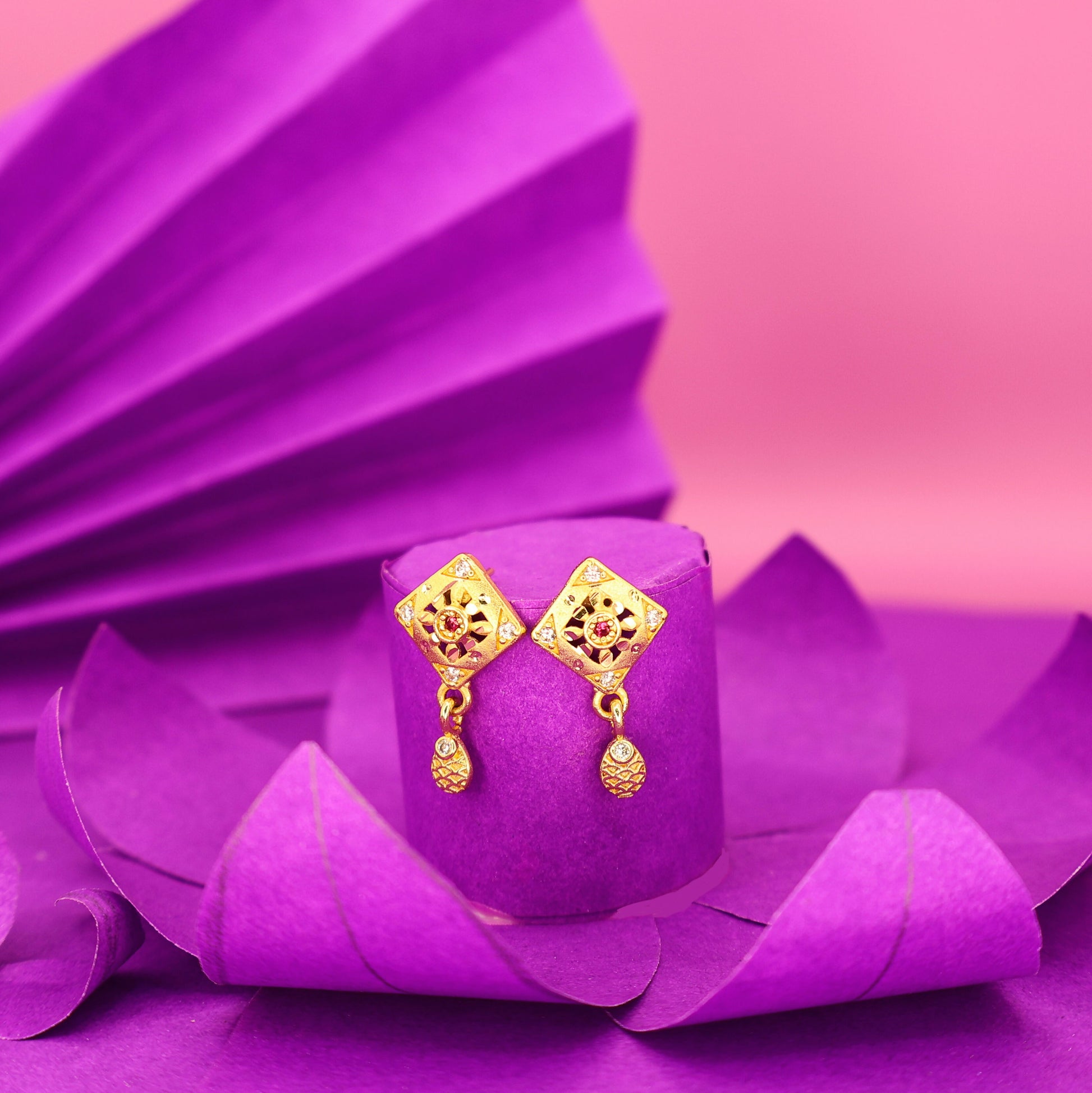 Gold AD Drop Earrings for women and girls