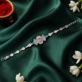 Stylish meenakari Silver Filigree Enamel Studded Petal Chain Rakhi