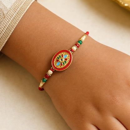 Stylish Pattern Designer Rakhi with Beads for Raksha Bandhan (5pcs)