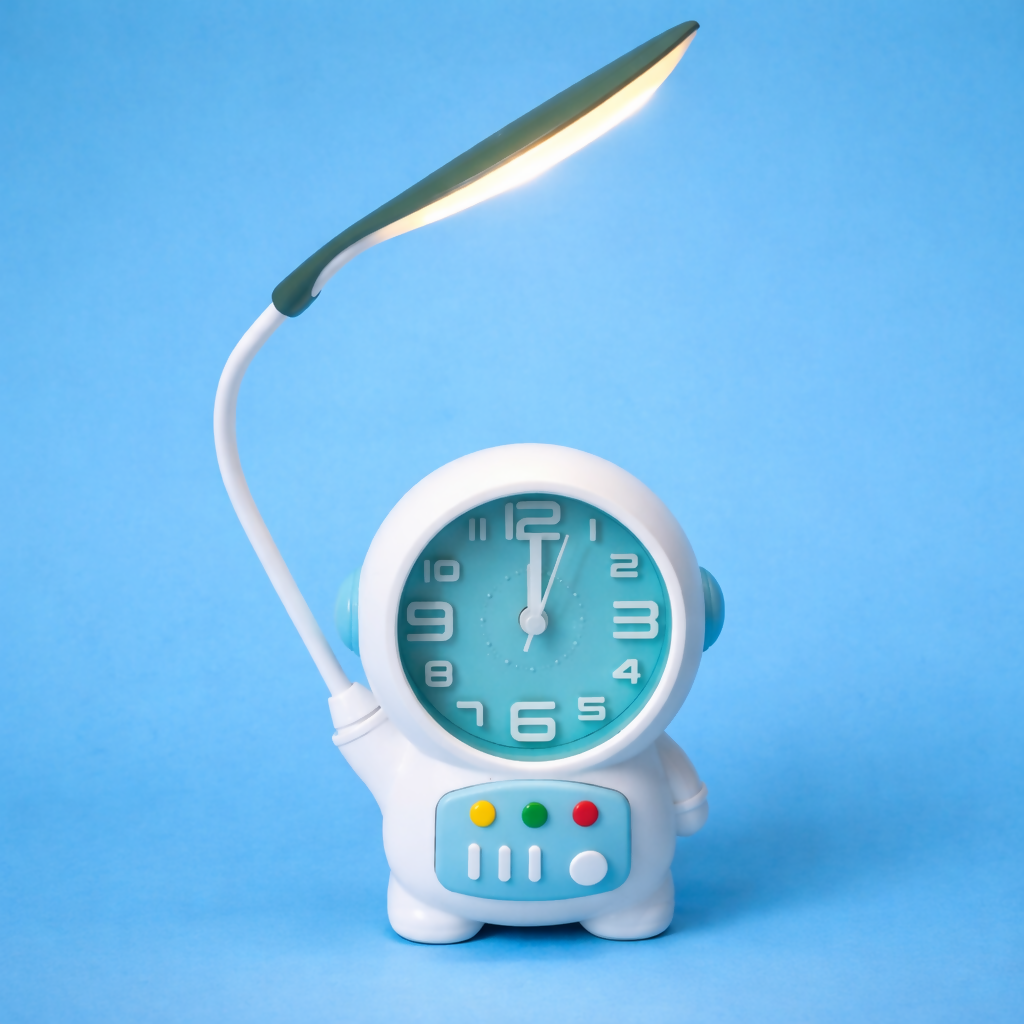 Astronaut Desk Lamp with Alarm Clock for Kids Room, Study Table & Gifting