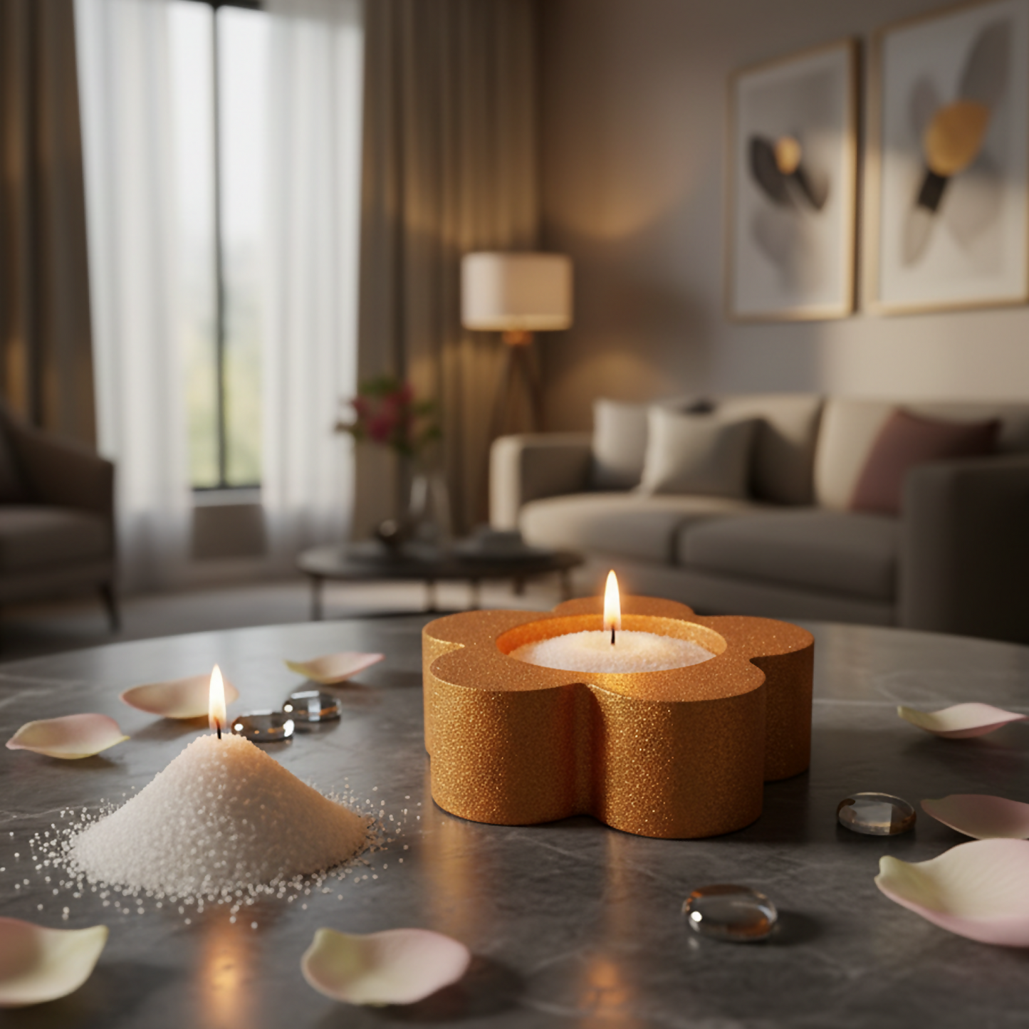 Flower Decorative Diya Multi-Purpose Tealight Candle Holder, Dhoop Cone Stand, Pooja Diya & Mini Planter (Red, Rose Gold, Metallic Pink)