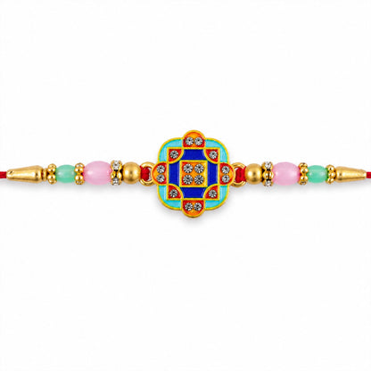 Rakhi for Brother Geometric Stone Studded Designer Rakhi (10pcs)