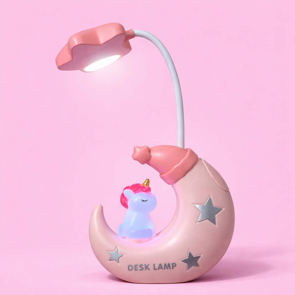 Unicorn Moon LED Desk Lamp with Pencil Sharpener for Kids Study Table