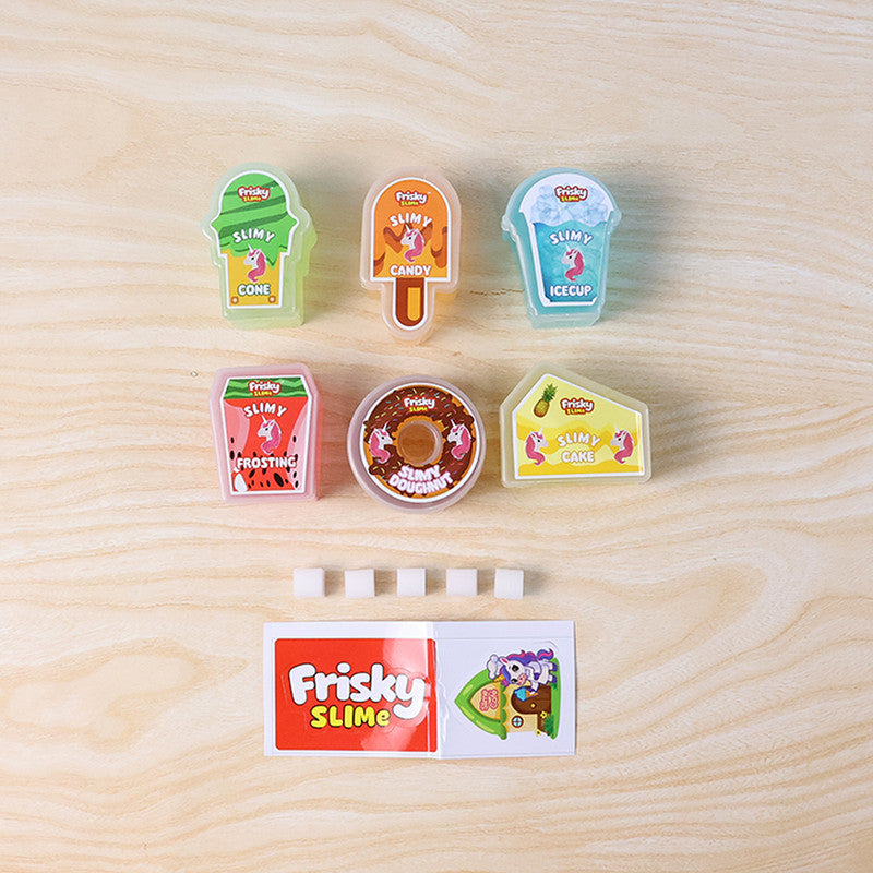 Khyati Frisky Slime Unicorn’s Magical Slime Café – 6 Scented Slime Set with Stickers for Kids