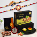 Rakhi Gift Combo – Premium Celebration Set with Choco Almonds & Silver Coin – Raksha