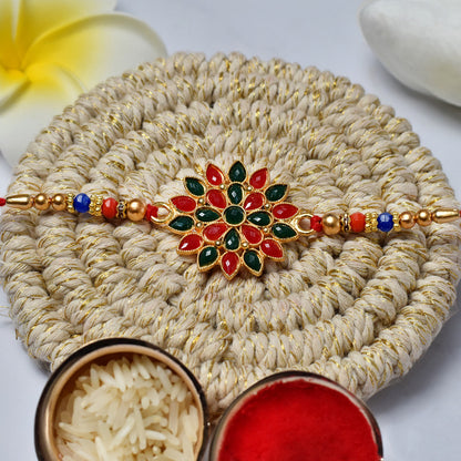 periapt Designer Rakhi Combo Gift For Brother | Coin | Roli & Chawal | Greeting Card