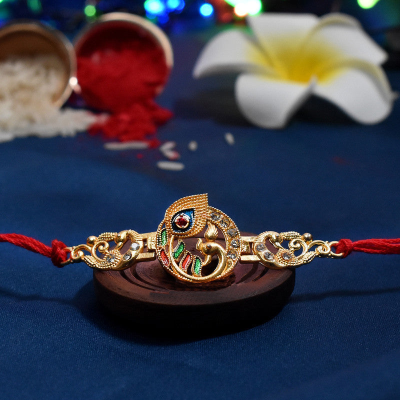 periapt Designer Rakhi set of 1 with Silver Coin | Assorted Rakhi, Greeting Card, Coins