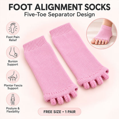Cotton Blend Open-Toe Comfort Socks with Toe Separators and Ribbed Cuffs (1 Pair)