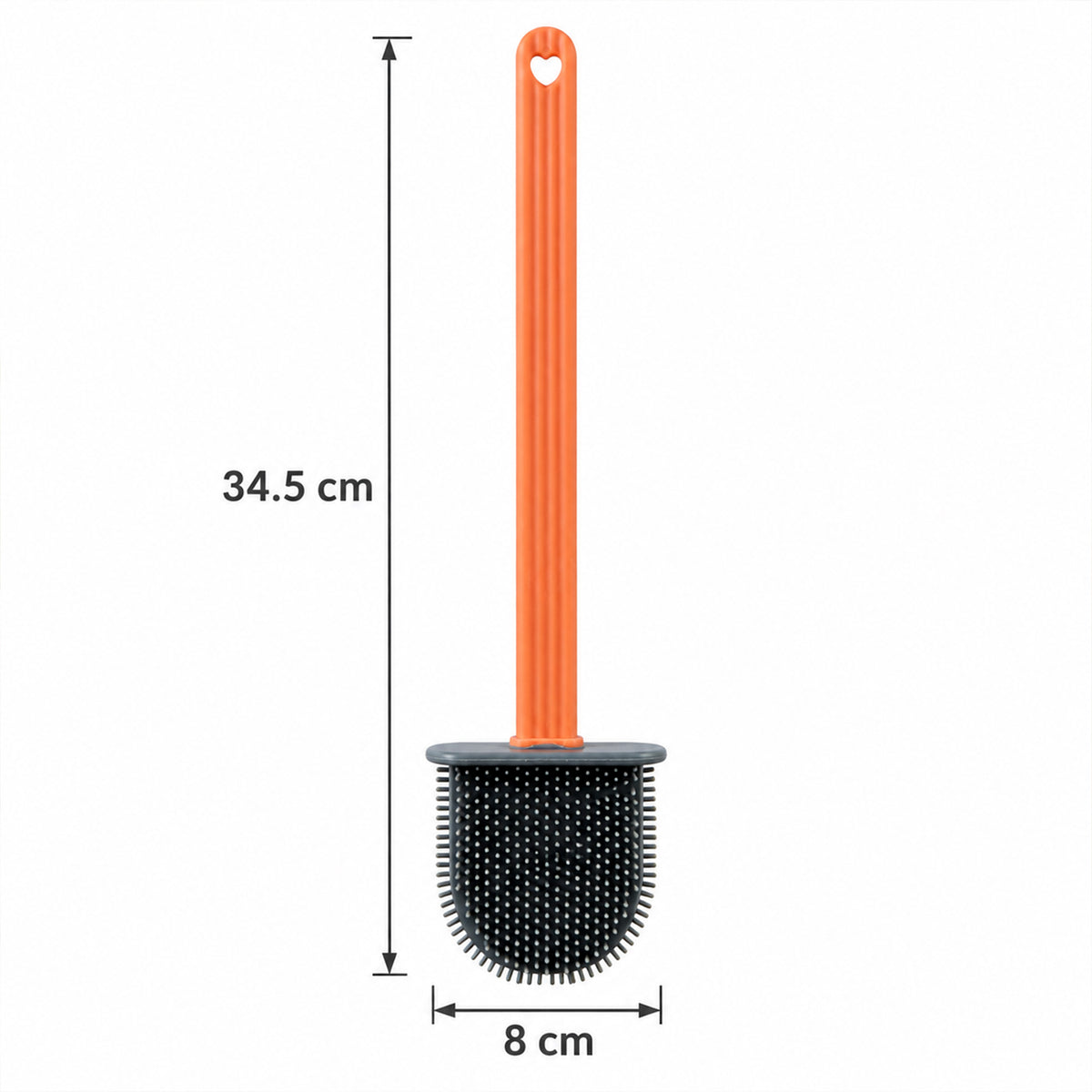 Flat head toilet cleaning brush with long handle and wall hook 07