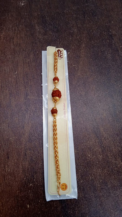 Golden Rudraksha Rakhi Bracelet (1 Pc)