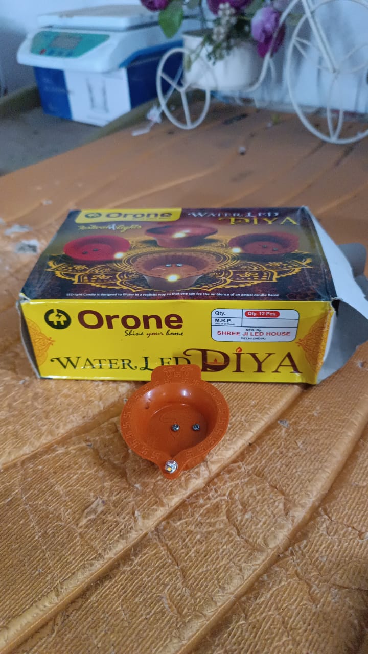 Flower Water Sensor Diyas for Diwali Decoration, Diwali (12 Pcs Set)