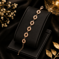 Chic Rose Golden Mesh Ring Link Chain Bracelet with Adjustable Extension