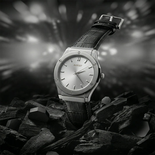 Elegant Silver Dial Analog Wrist Watch with Premium Textured Strap for Men