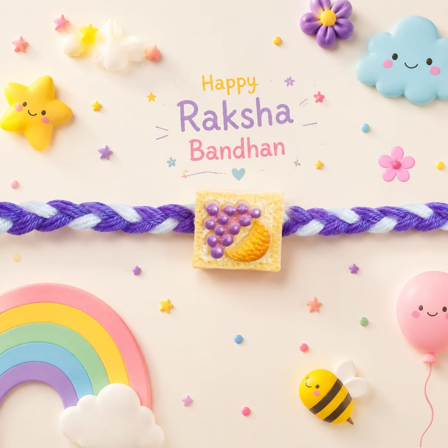 Waffle Rakhi for Brother with Biscuit 60gm - Raksha Bandhan Gift Set, Pack of 6