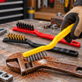 Mini Wire Cleaning Brush Set with Brass, Steel & Nylon Bristles (3 Pc Set)