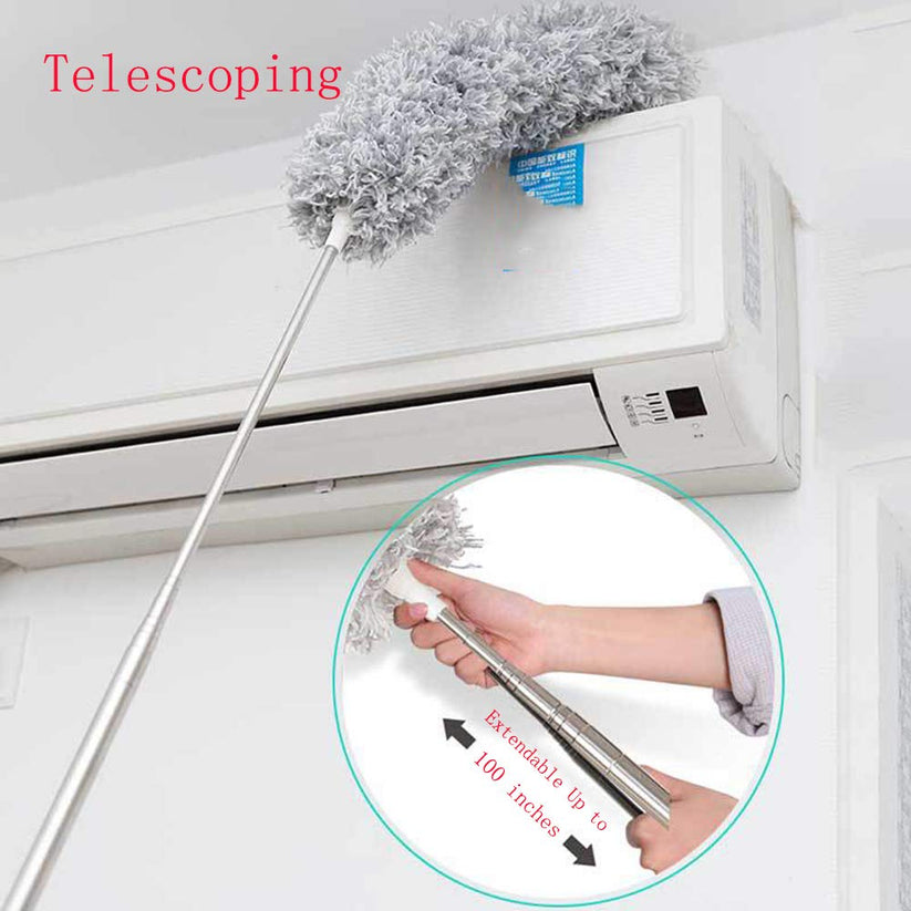 Microfiber Duster with 100-Inch Extendable Handle for High Reach Cleaning