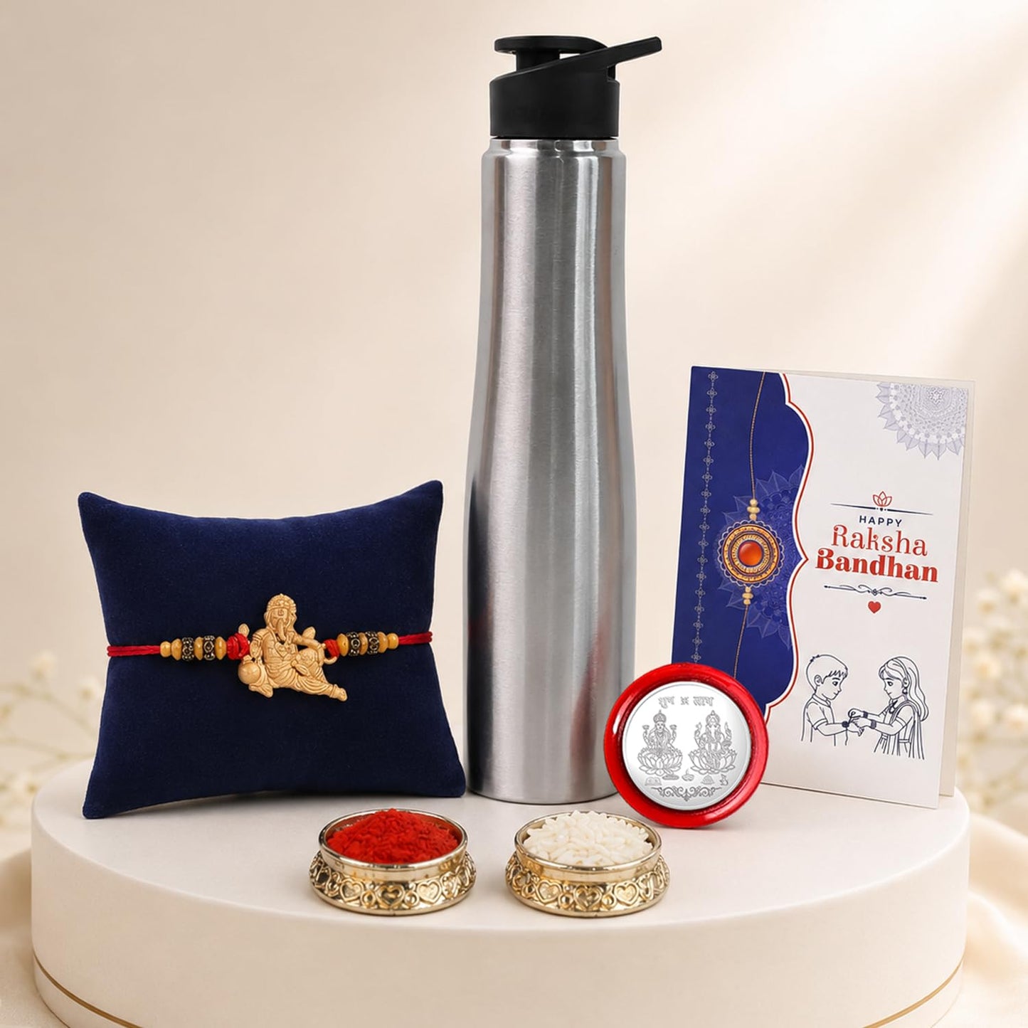 Ganesha Multicolor Rakhi for Brother & Bhaiya with Stainless Steel | Pack of 5