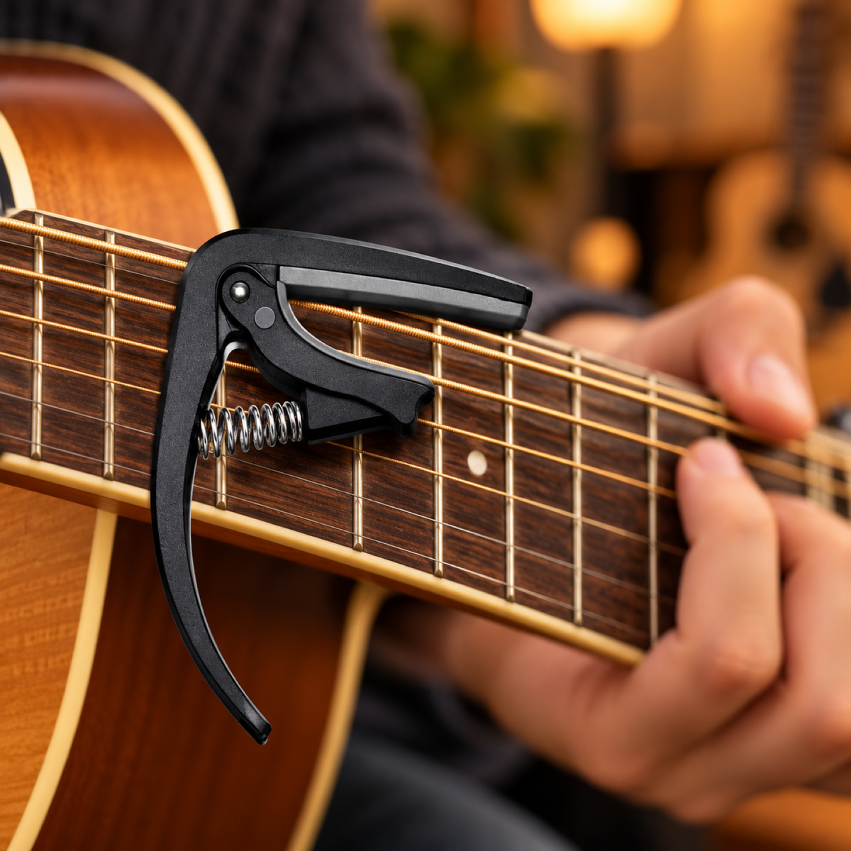 Guitar Capo with Pick Holder & Soft Pad – For All Guitars | Wagtail — 6141_wagtail_guitar_capo_1pc showcase image
