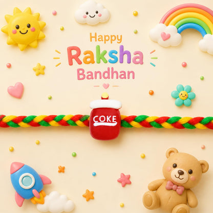 Coke Rakhi for Brother with Choco Dryfruits 96gm, Roli Tikka & Card, Pack of 6