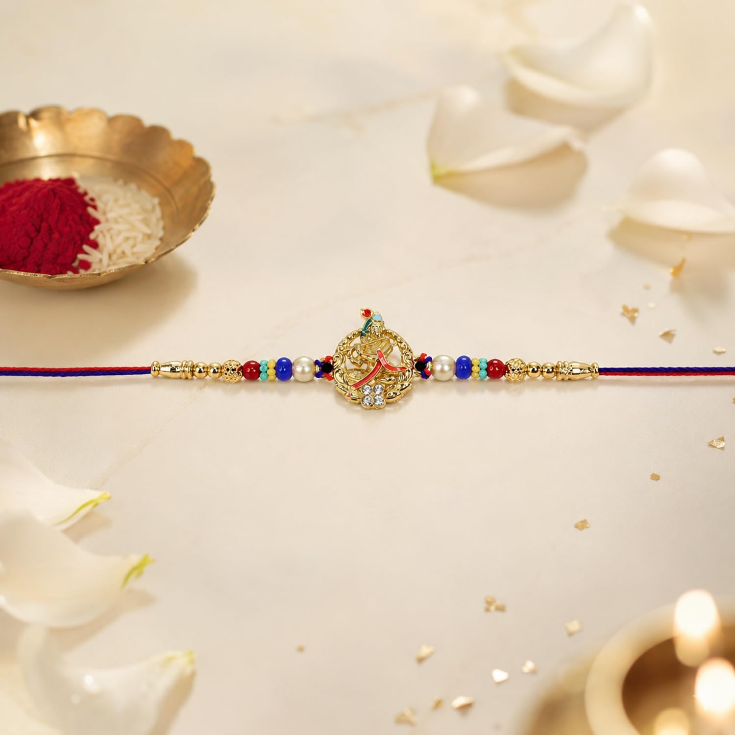 Krishna Multicolor Rakhi for Brother & Bhaiya with Sports Water | Pack of 5