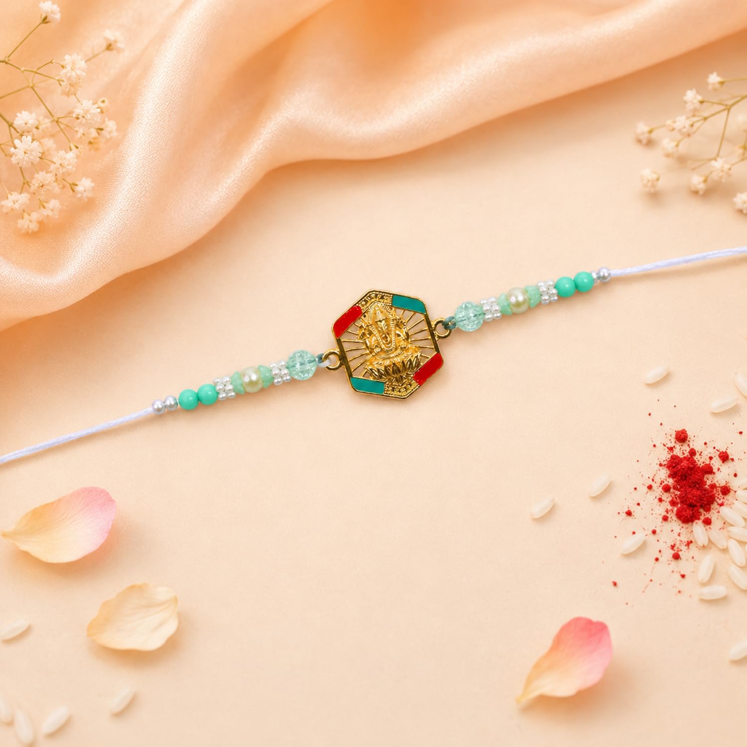 Peacock, Ganesha Multicolor Rakhi for Brother & Bhaiya with Peacock | Pack of 6