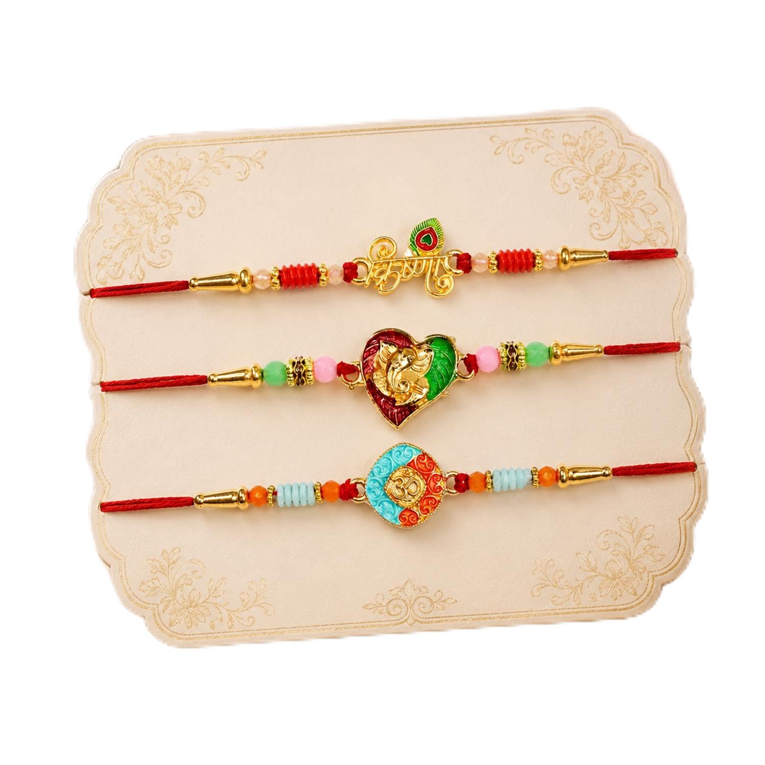 Krishna Rakhi for Brother with Pooja Thali - Rakshabandhan Gift Set, Pack of 7
