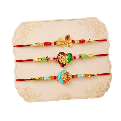 Krishna Rakhi for Brother with Pooja Thali - Rakshabandhan Gift Set, Pack of 7