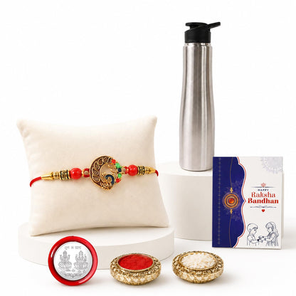 Peacock Multicolor Rakhi for Brother & Bhaiya with Stainless Steel | Pack of 5