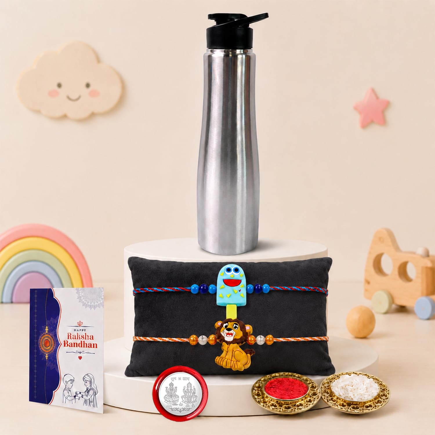 Designer Elegant Multicolor Kids Rakhi Combo for Bhaiya Bhai | Pack of 6
