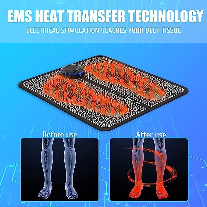 6931 EMS Foot Massager, Electric Feet Massager, Deep Kneading Circulation Foot Booster for Feet and Legs Muscle Stimulator, Folding Portable Electric Massage Machine (Mix Design)