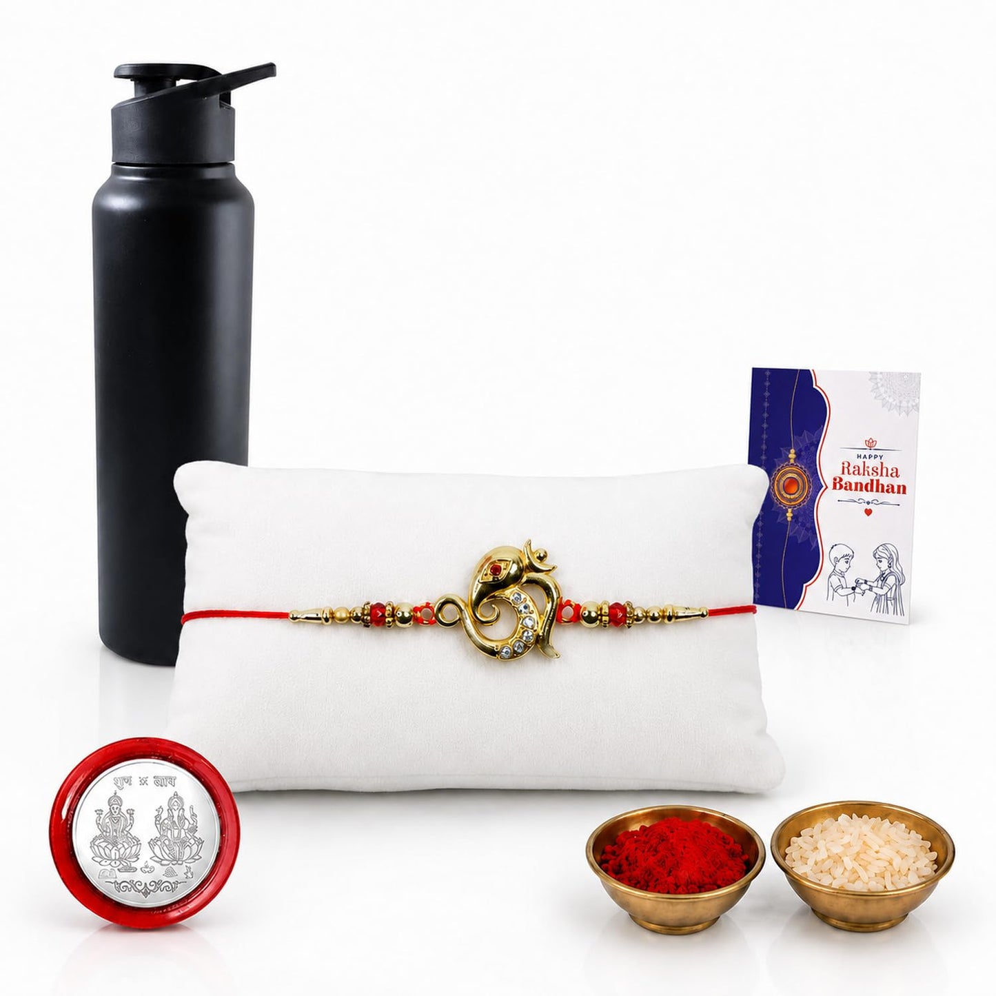Ganesha Multicolor Rakhi for Brother & Bhaiya with Sports Water | Pack of 5