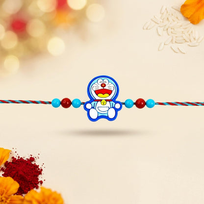 Cartoon Character Rakhi for Brother with Pooja Thali, Coin & Card, Pack of 6