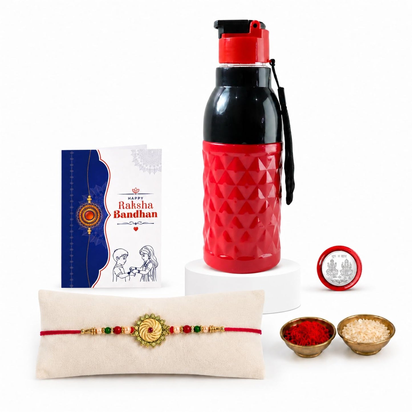 Round Shape Multicolor Rakhi for Brother & Bhaiya with Sports Water | Pack of 5