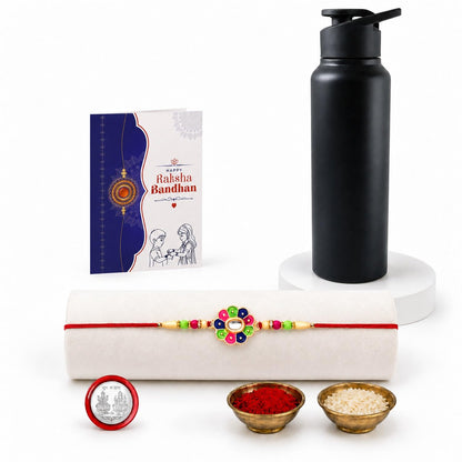 Flower Multicolor Rakhi for Brother & Bhaiya with Sports Water | Pack of 5